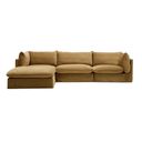 Apollo 3 Seater Chaise Sofa | Sand Velvet