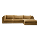 Apollo 3 Seater Chaise Sofa | Sand Velvet