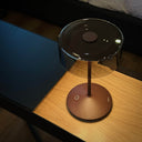 Crystal LED Rechargeable Table Lamp | Corten Rust