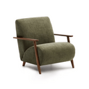 Hugh Armchair | Moss Green / Walnut