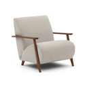 Hugh Armchair | Pearl Beige / Walnut
