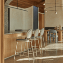Laylah Loop Bench Barstool | Wheat / Almond Milk