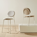 Laylah Loop Bench Barstool | Wheat / Almond Milk