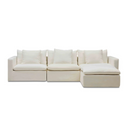 Moko 3 Seater Chaise Sofa | Snow