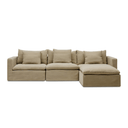 Moko 3 Seater Chaise Sofa | Warm Stone