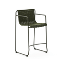 Mori Patio Bench Barstool | Green
