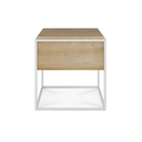 Monolit Bedside Table Natural Oak | White Frame