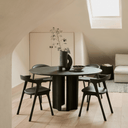 Roller Max Round Dining Table | Mahogany Dark Brown