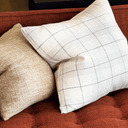 Sky Fall Plaid Cushion | Fog Grey