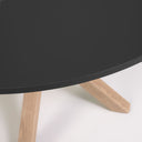Vega Round Dining Table | Black Top / Natural Legs