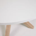 Vega Round Dining Table | White Top / Natural Legs