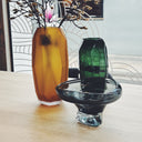 Facet Etched Glass Vase | Citrine