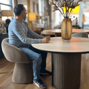 Cassim Swivel Dining Chair | Sand