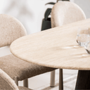 Varmdo Oblong Dining Table | Travertine