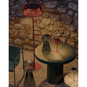 Aldet Patio Solar Floor Lamp | Terracotta