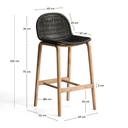 Alipa Bar Height Patio Barstool | Dark Grey