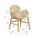 Alipa Patio Chair with Arms | Ecru