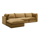 Apollo 3 Seater Chaise Sofa | Sand Velvet