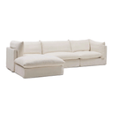 Apollo 3 Seater Chaise Sofa | Warm Ivory