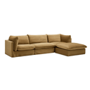 Apollo 3 Seater Chaise Sofa | Sand Velvet