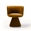 Aris Swivel Armchair | Ochre Velvet