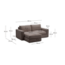 Alea 3 Seater Sofa | Left Hand Chaise | Charcoal Brown