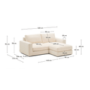 Alea 3 Seater Sofa | Right Hand Chaise | Ecru Beige