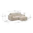 Alea 3 Seater Sofa | Right Hand Chaise | Toasted beige