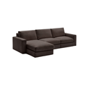 Alea 4 Seater Sofa | Left Hand Chaise | Charcoal Brown