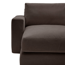 Alea 4 Seater Sofa | Left Hand Chaise | Charcoal Brown