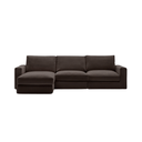 Alea 4 Seater Sofa | Left Hand Chaise | Charcoal Brown