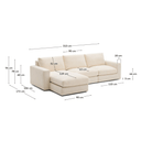 Alea 4 Seater Sofa | Left Hand Chaise | Ecru Beige
