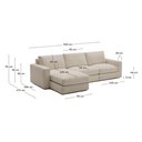 Alea 4 Seater Sofa | Left Hand Chaise | Toasted Beige