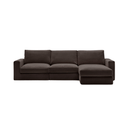 Alea 4 Seater Sofa | Right Hand Chaise | Charcoal Brown