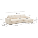Alea 4 Seater Sofa | Right Hand Chaise | Ecru Beige