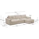 Alea 4 Seater Sofa | Right Hand Chaise | Toasted Beige