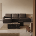 Alea 5 Seater Sofa | Left Hand Chaise | Charcoal Brown