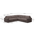 Alea 5 seater Sofa | Corner | Charcoal Brown