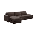 Alea 5 Seater Sofa | Left Hand Chaise | Charcoal Brown