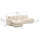 Alea 5 Seater Sofa | Left Hand Chaise | Ecru Beige