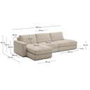 Alea 5 Seater Sofa | Left Hand Chaise | Toasted Beige
