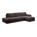 Alea 5 Seater Sofa | Right Hand Chaise | Charcoal Brown
