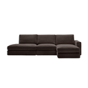 Alea 5 Seater Sofa | Right Hand Chaise | Charcoal Brown