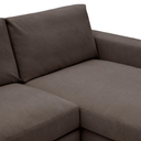 Alea 5 Seater Sofa | Right Hand Chaise | Charcoal Brown