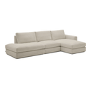 Alea 5 Seater Sofa | Right Hand Chaise | Toasted Beige