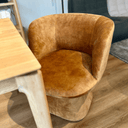 Aris Swivel Armchair | Ochre Velvet