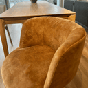 Aris Swivel Armchair | Ochre Velvet