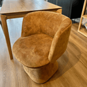 Aris Swivel Armchair | Ochre Velvet