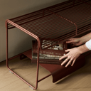 Benmore Patio Bench Seat SS | Chocolate Red