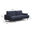 Bjorn 3 Seater Sofa | Dark Blue